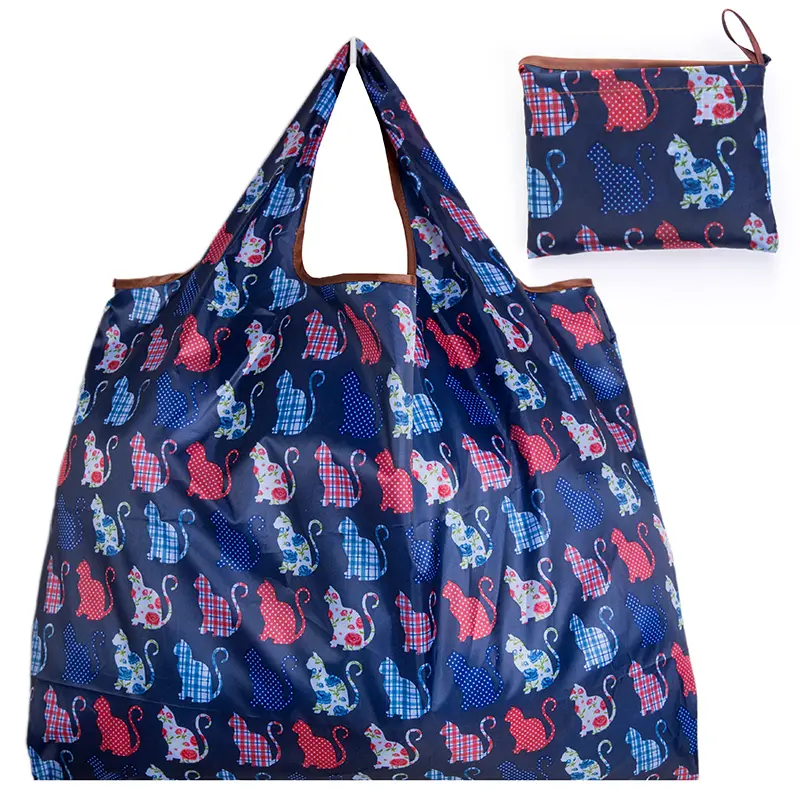 BIG Eco-Friendly Folding Shopping Bag Reusable Portable Shoulder Handbag for Travel Grocery Fashion Pocket Tote - Image 11