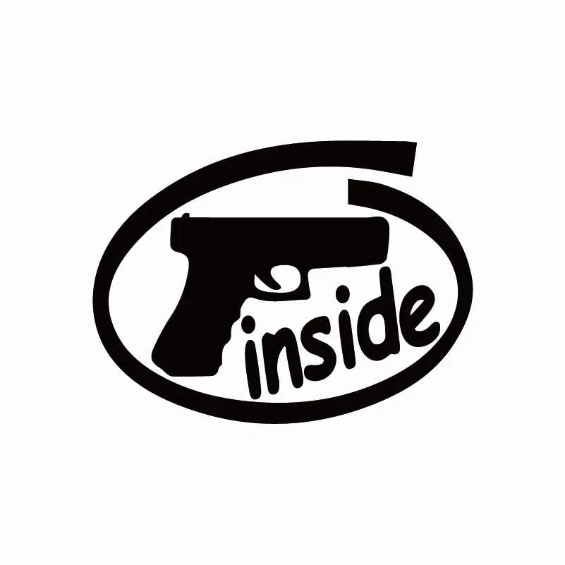 

Car Sticker Funny GUN INSIDE Warning Mark Automobiles Motorcycles Accessories Vinyl Decal for BMW VW Audi Gti Skoda,15cm*11cm