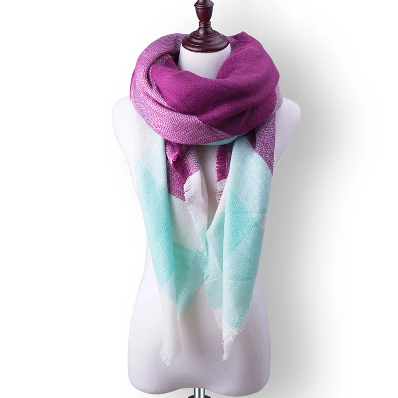 WISHCLUB Для женщин зимний шарф для Для женщин кашемировый шарф и шаль Для женщин Одеяло тёплый шарф-шаль Поддержка оптом и в розницу - Цвет: B18