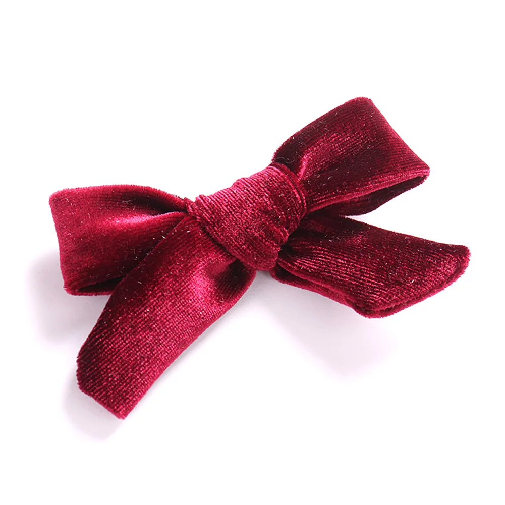 dark red Аксессуары для волос Детские Бархатные заколки для волос для девочек, однотонные, с бантиком, детские заколки для волос маленькие шпильки для волос ручной работы Заколки Головные уборы - Цвет: dark red