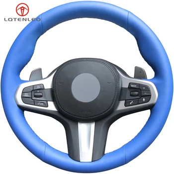 

LQTENLEO Blue Artificial Leather Steering Wheel Cover for BMW M Sport G30 G31 G32 G20 G21 G12 G14 G15 G16 X3 G01 X4 G02 X5 G05