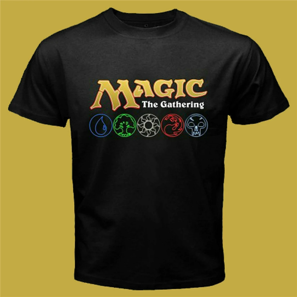 Mtg Magic The Gathering логотип карточная игра мужская Черная Футболка размер S до 3Xl Новая модная футболка