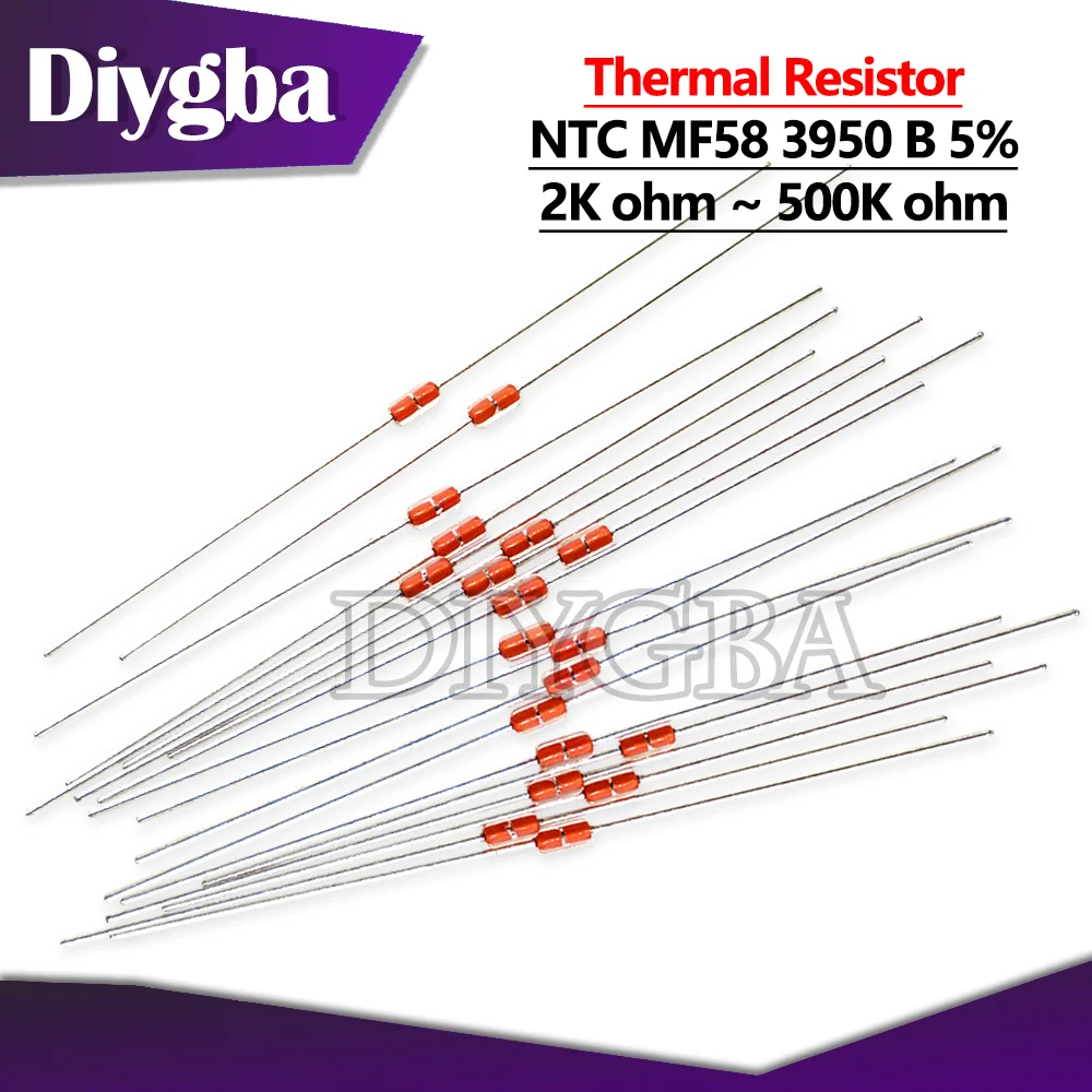 20PCS Thermal Resistor NTC MF58 3950 B 5% 1K 2K 5K 10K 20K 50K 100K 200K 500K 1M ohm Thermistor Sensor | Электронные компоненты