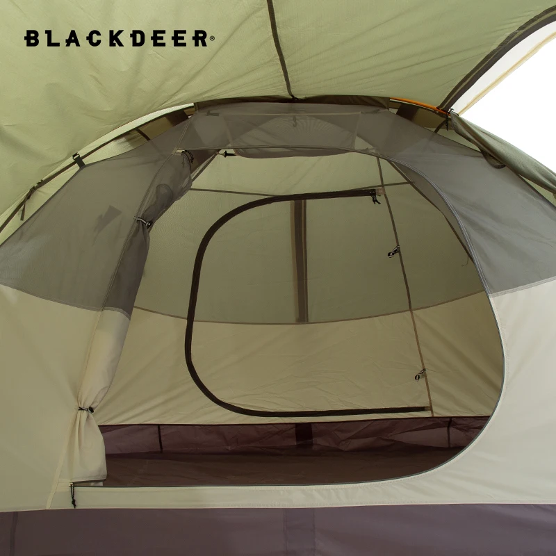Camping Tent Blackdeer Expedition Camping Tent One Bedroom & One Living Room for 3-4 people 210D Oxford PU3000 mm Hiking Trekking Tent