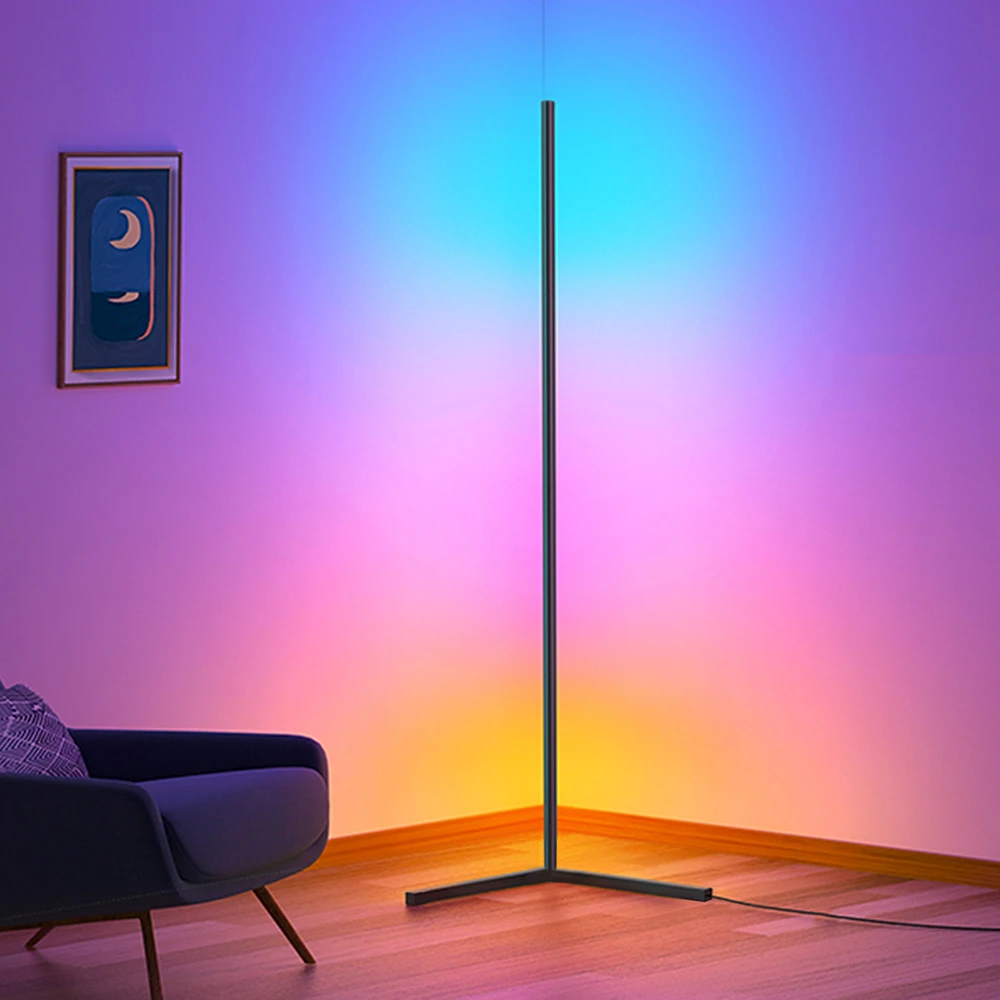 Lámpara de pie RGB para esquina de dormitorio, luz de pie para decoración de noche, sala de estar, decoración artística, iluminación de soporte de fiesta interior remota|Lámparas de pie| -