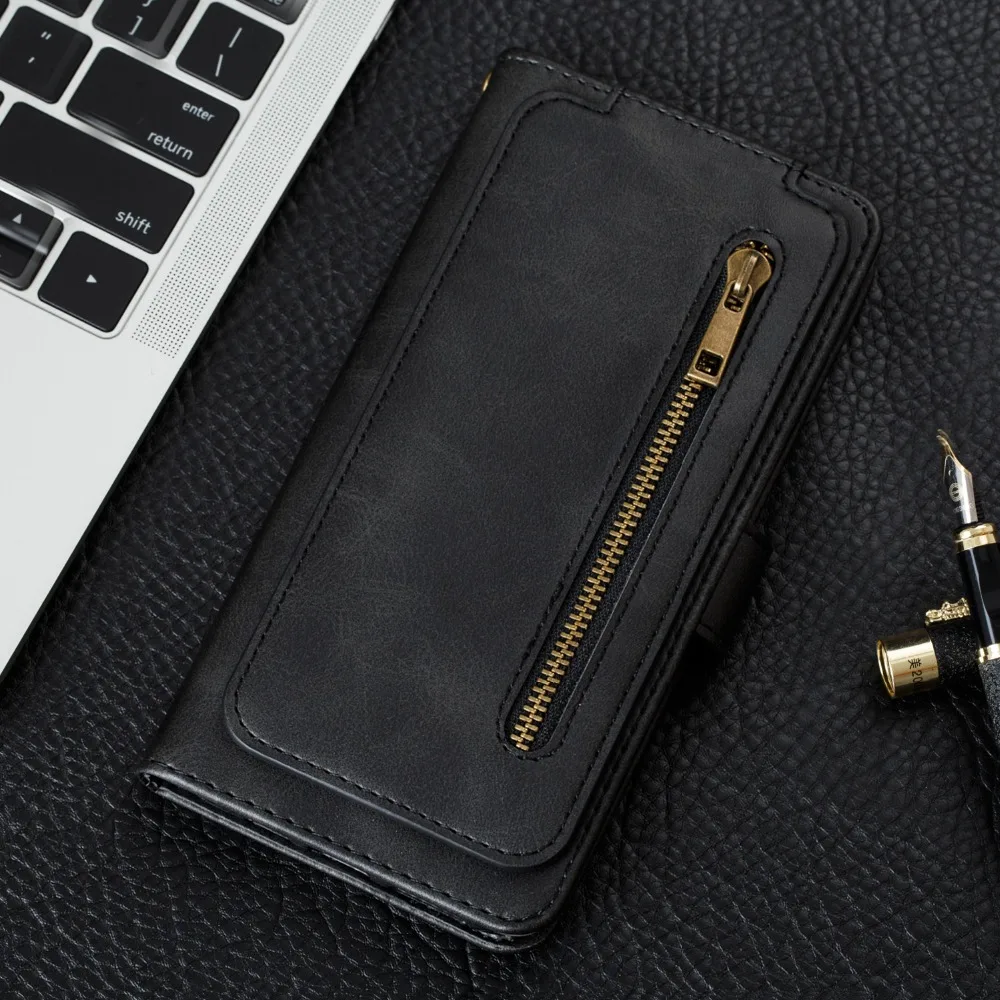 Флип-кошелек для samsung Galaxy S10 S8 S9 Plus S7 Edge S10E Lite на молнии кожаный чехол стоячий чехол со слотом для карты сумка для мобильного телефона