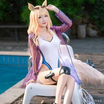 

Game Arknights Nearl RHODES ISLAND Sunny Morning Dew Swimsuit Sexy Women Jumpsuits Uniform Cosplay Costume Swimwear Sukumizu