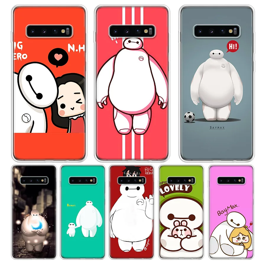 

Erilles Cartoon Baymax Phone Shell For Samsung Galaxy S10Lite Note 10 9 8 S9 S8 J4 J6 J8 + Plus S7 S6 Silicone Phone Cover Case