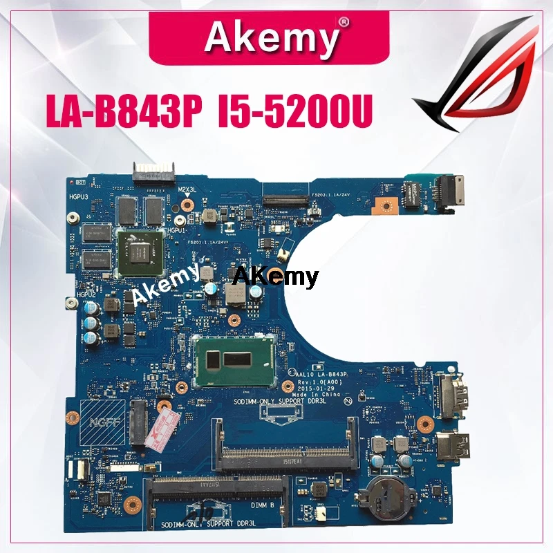 

For Dell 5458 5558 5758 Motherboard with I5-5200U CPU LA-B843P CN-0JVDMM 100% TESTED