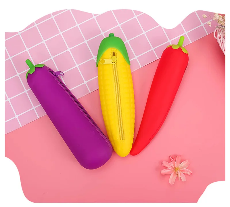 Cute Coin Purse Banana Pencil Case Kawaii Bag Silicone Purse Funny Purses For Kids Yellow Corn Coin Bags For Children (17)