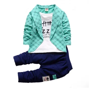 

2019 Boys Formal Clothing Kids Attire For Boy Clothes Plaid Suit Toddler Suit Set Children's Clothing Fashion Baby Tracksuits
