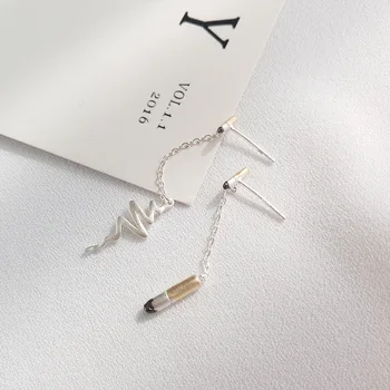 

Korean-style 925 Sterling Ear Stud Fashion Network Red Cool Creative Trend Cigarettes Cigarette Butts Ear Stud Long Tassels Hang