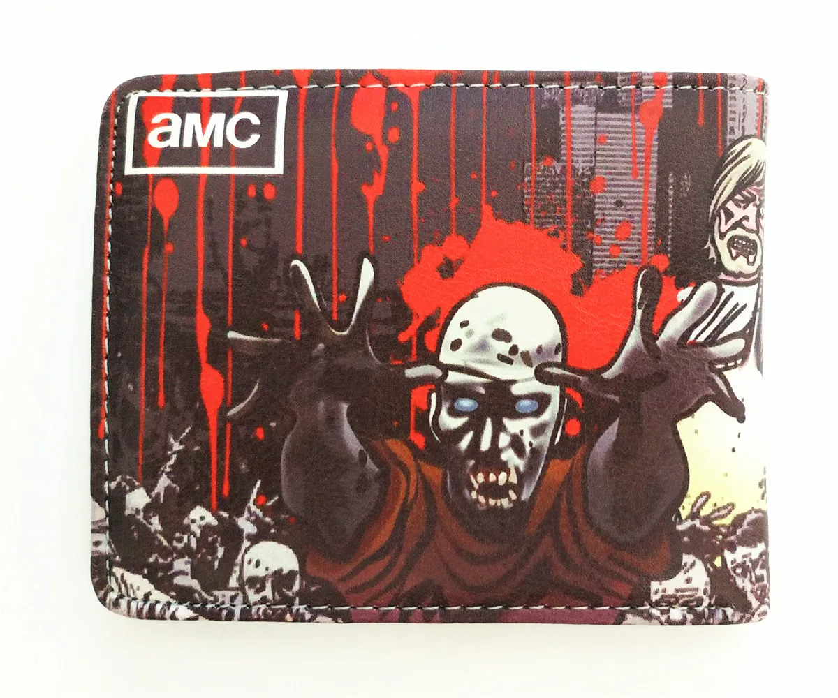 ТВ серия Ходячие мертвецы мужской кошелек из искусственной кожи на молнии портмоне унисекс кошельки ID/кредитный держатель для карт