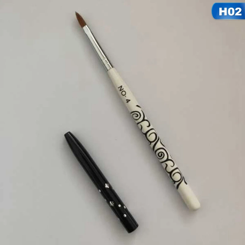 Новая профессиональная белая печать Dotting Dot Рисование кисти для ногтей резьба цветок кристалл свет терапия Ручка Маникюр Инструмент - Цвет: H02