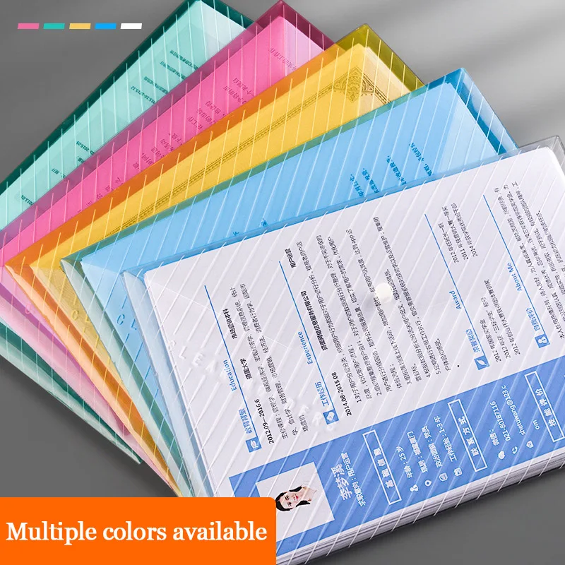 25pcs File Bag Transparent Plastic A4 Documents Filing Storage Bag Student Organizer Information Pocket Folders Stationery file folder,document organizer,file storage bag,binder pockets,document manager