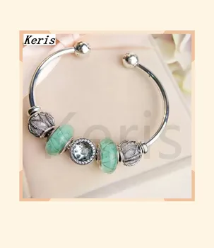 

High Quality 1:1 100% Silver Decorative Glaze String Decorated With Open Bracelets Free Delivery