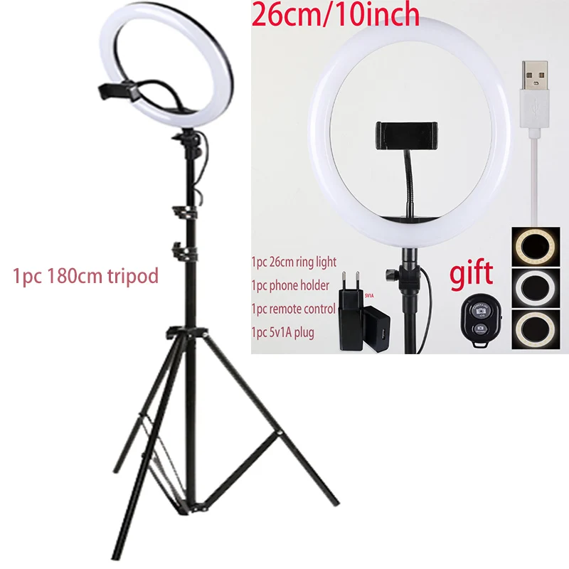 16 см 26 см 33 см 45 см Selfie Ring Light 5V1A EU plug с держателем для телефона фото освещение с пультом дистанционного управления для фото видео