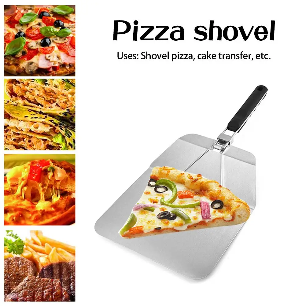 

Foldable Stainless Steel Pizza Peel Shovel With Plastic Handle Shovel Baking Tools Cheese Cutter Peels Lifter Tool Pizza Shovel