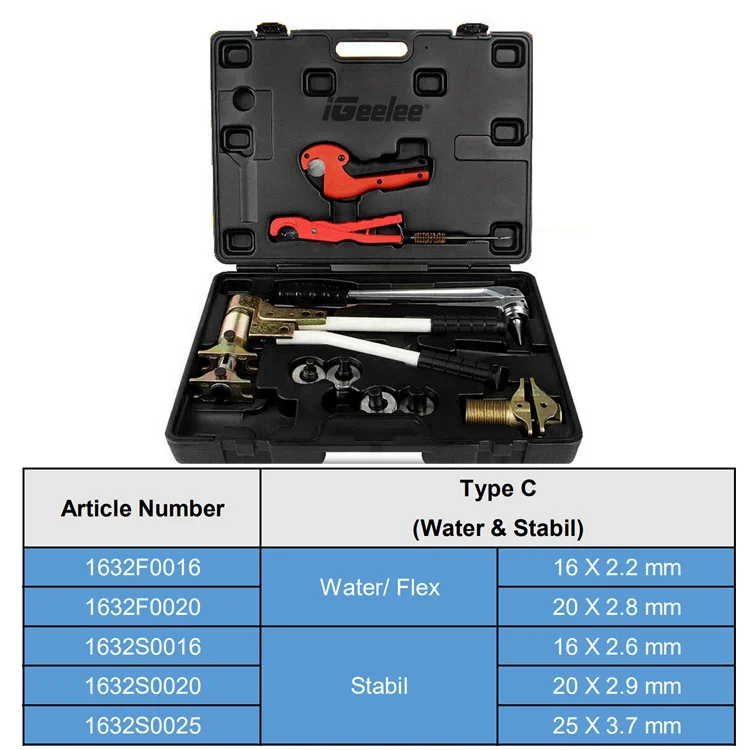 IGeelee инструмент для зажима труб PEX-1632 диапазон 16-32 мм используется для гибких и Stabil REHAU фитинги CE - Цвет: For Flex Stabil Pipe