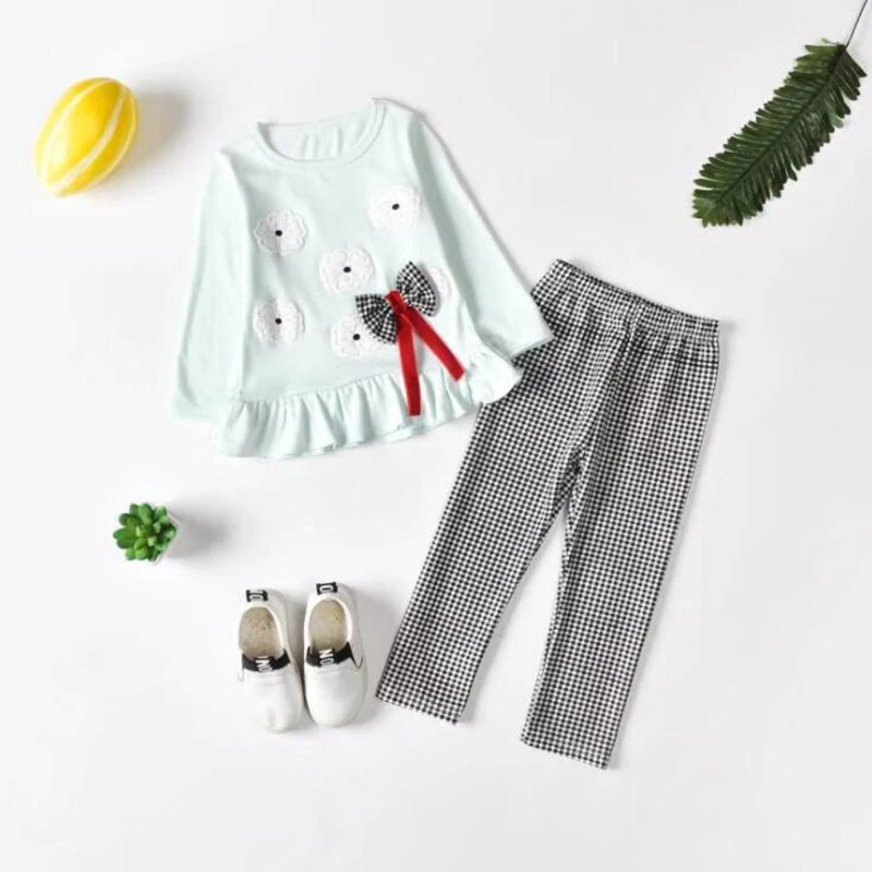 

Kids Set Children's Clothes Suit Flower Print Set T-Shirt Toddler Children Outfits Clothing Sets Birthday Party Wear