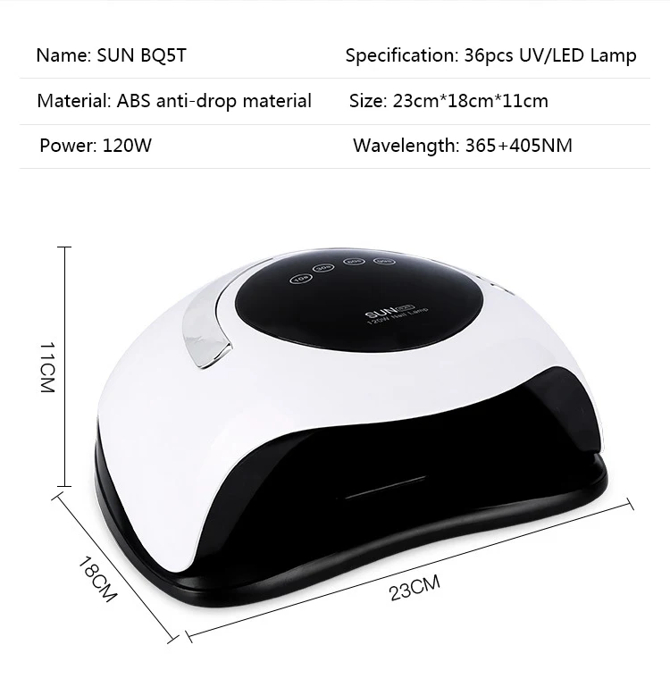 Lamp For Nails SUN BQ5T UV LED Nail Dryer 120W Ice Lamp For Manicure Gel Nail Polish Machine Lamp Drying Lamp For Gel Varnish