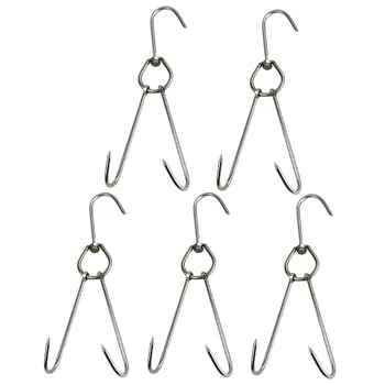 

5pcs Stainless Steel Hooks for Bacon Hams Meat Processing Butcher Hook Hanging Drying BBQ Grill Cooking Smoker Hook Tool