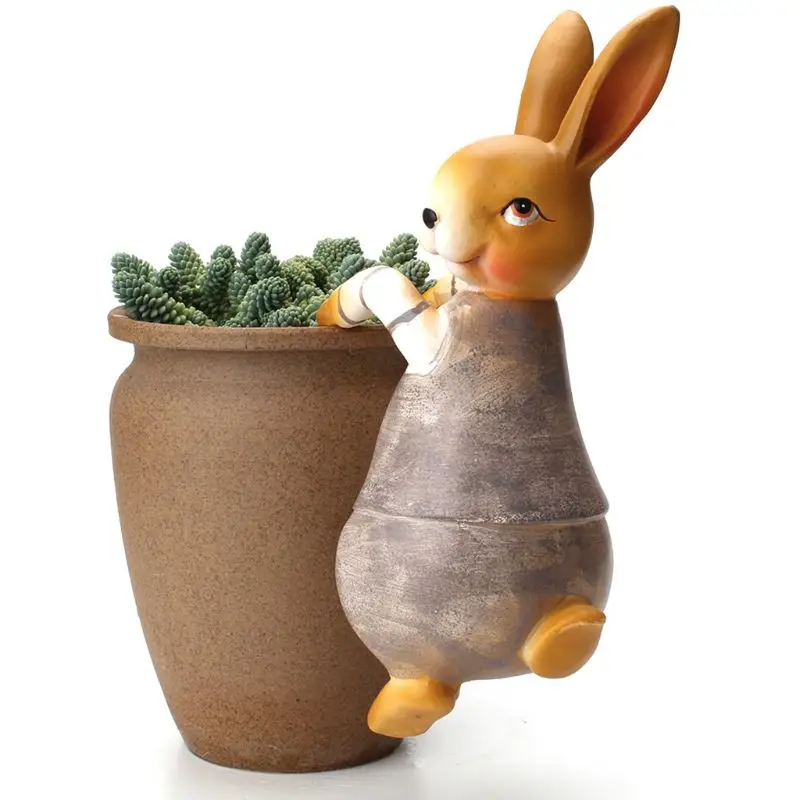 

4pcs Cartoon Rabbit Frog Set Flower Pot Garden Decoration Crafts Home Decoration