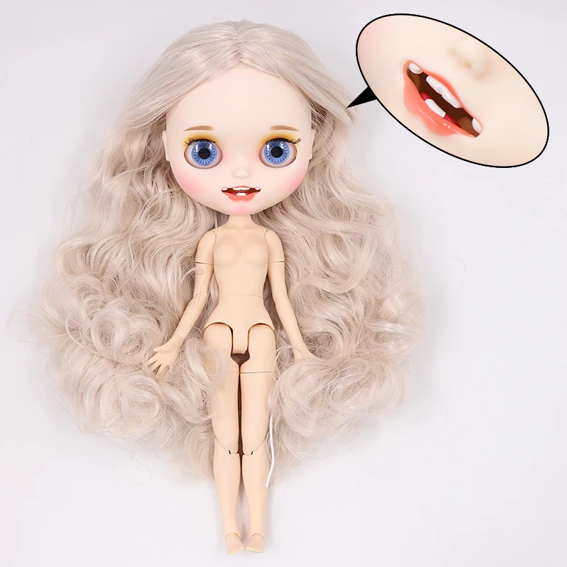 Ледяная фабрика blyth кукла белая кожа шарнир тела bjd игрушка пользовательская кукла матовое лицо голая кукла 30 см - Цвет: nude doll E