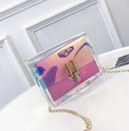 Pink Handbag ПВХ прозрачная сумка через плечо женская летняя желеобразная пляжная сумка женская маленькая Повседневная Большая сумка для покупок для женщин - Цвет: Pink Handbag