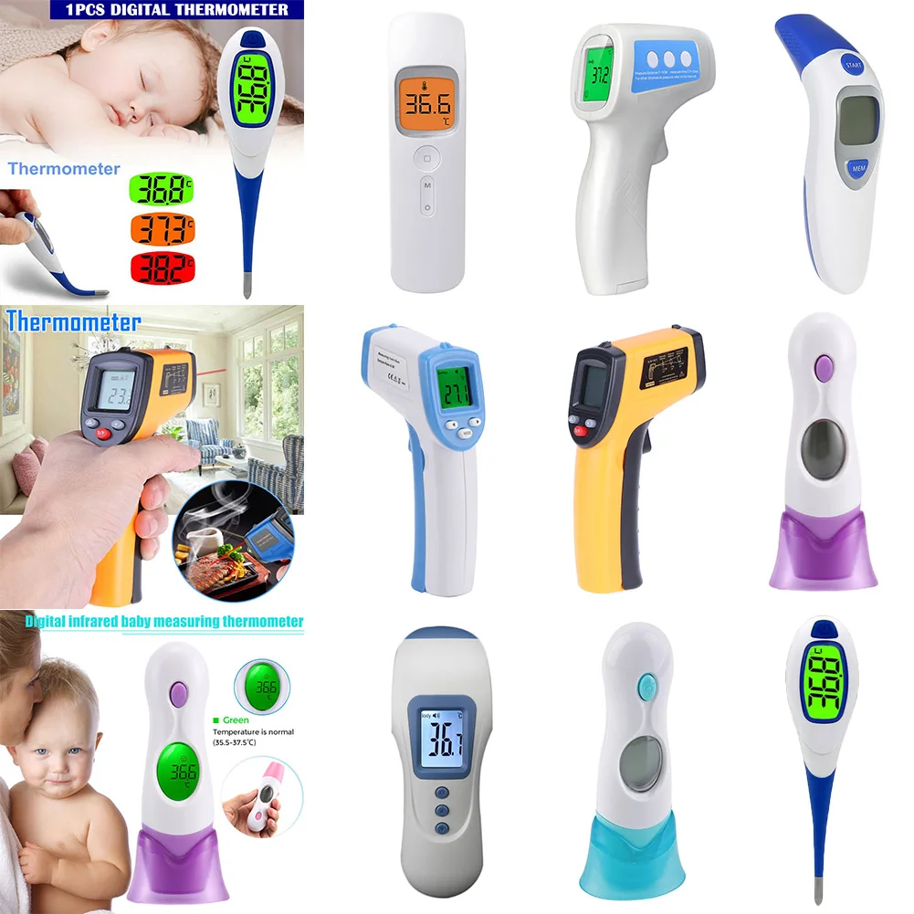

New Baby/Adults Digital LCD Infrared Thermometer Ear Forehead Non-Contact Body Thermometer SCI88