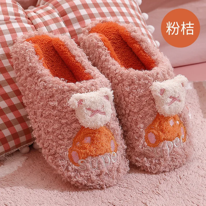 

Cotton Slippers Women's Winter Home Warm Plush Soft Bottom Cartoon Cute Couples Cotton Shoes Men House Slippers Mens Shoes