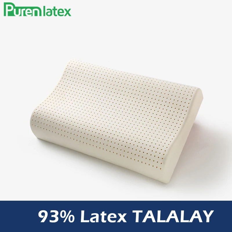 

PurenLatex TALALAY Process 93.8% Natural Latex Pillow Orthopedic Contour Pillow for Sleep Neck Medical Soft Bedding Pillow