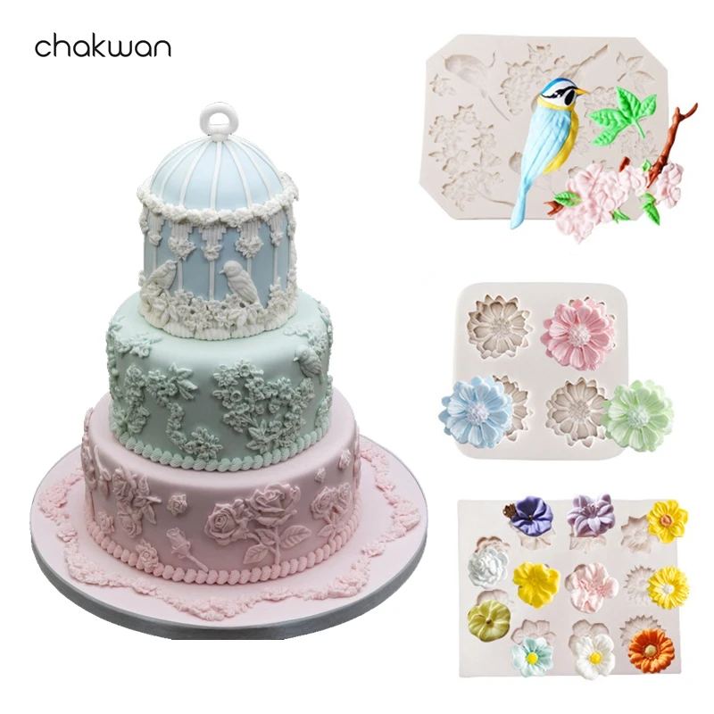 Bricolage Silicone Chocolat Moule Oiseau Fleur De Prunier Bonbons Moule Rose Fleur Papillon Sucre Gateau Moule Poivre Sec Moule Outils De Cuisson Aliexpress