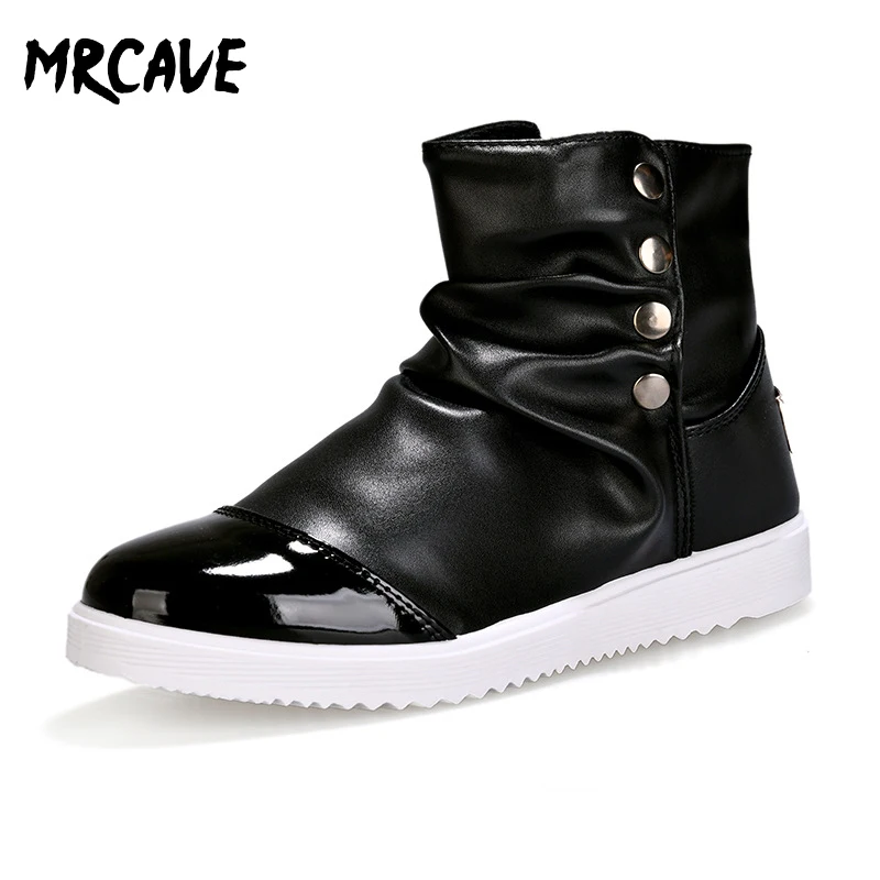 

MRCAVE Fashion trend student casual wear short tube single shoes men's shoes British wind street Ankle boots European station