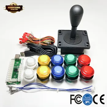 

Arcade DIY Kit Parts USB Controller To PC 8 Ways Stick Control+LED Light Push Buttons For Video Game Consoles Mame Raspberry Pi