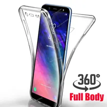 360 градусов чехол для samsung S10 S8 S9 плюс A6 A7 A8 плюс A750 S6 S7 край J4 J6 Note 8 9 A3 A5 A7 мягкий прозрачный чехол для всего тела