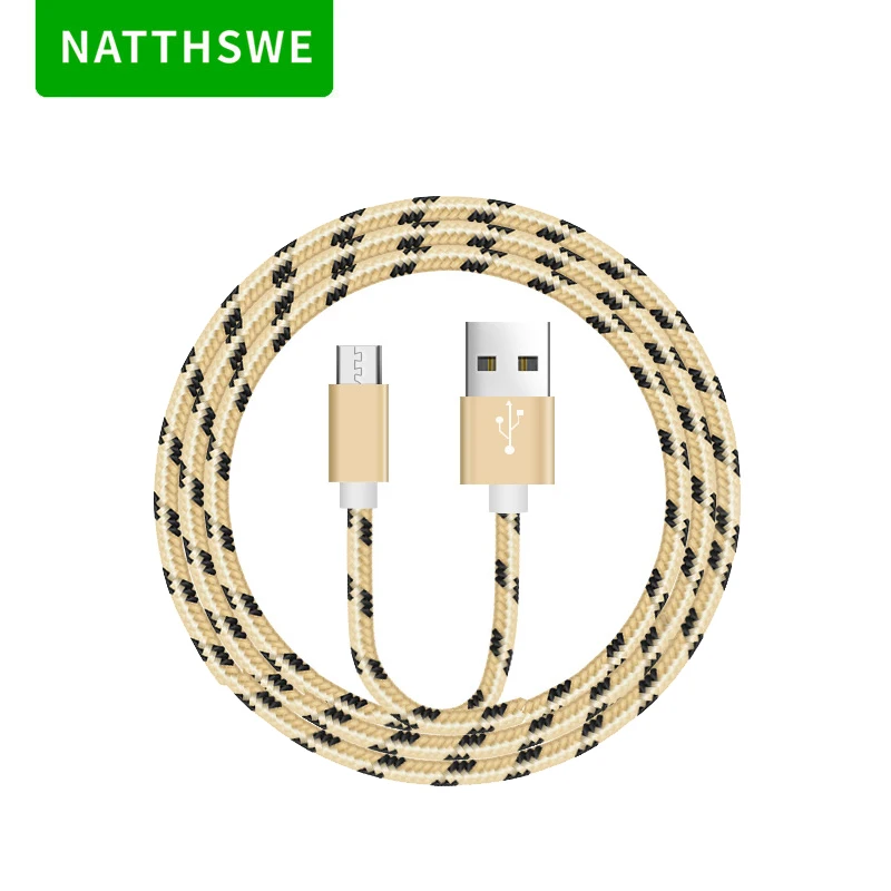 

NATTHSWE Micro USB Data Cable Tiger Skin Weaving Fast Charging Data Line for Android Mobile Phone