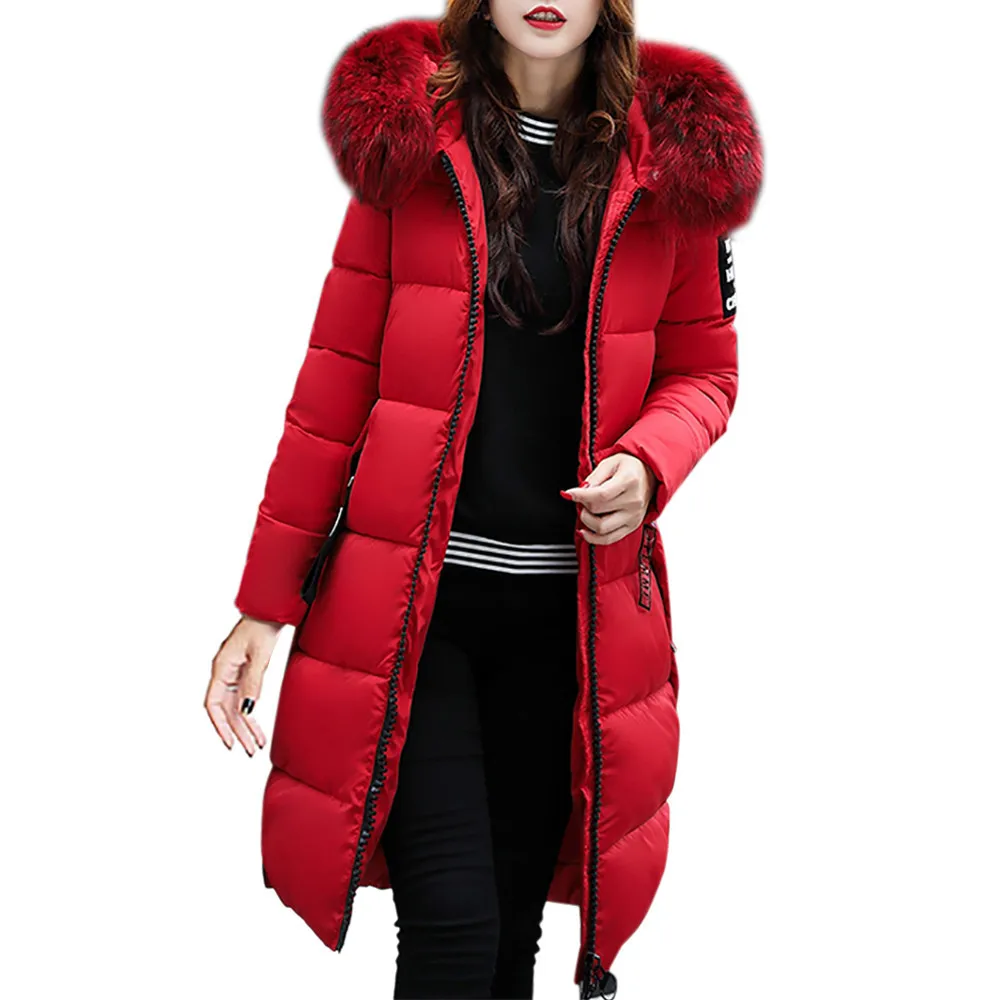 JAYCOSIN зимние пальто для женщин осень Карманы Мода нагрудные куртки с капюшоном Твердые длинным рукавом повседневное тонкий пальто женская верхняя одежда - Цвет: RD
