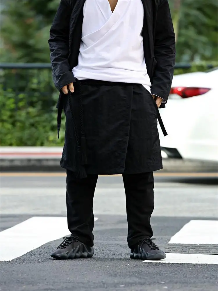 Men's Leisure Spring And Autumn New Personality False Two Korean Casual Comfortable Loose Large Size Pants