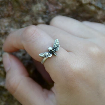 

Death's Head Skull Moth Butterfly Rings Adjustable Rings Animal Jewelry For Women
