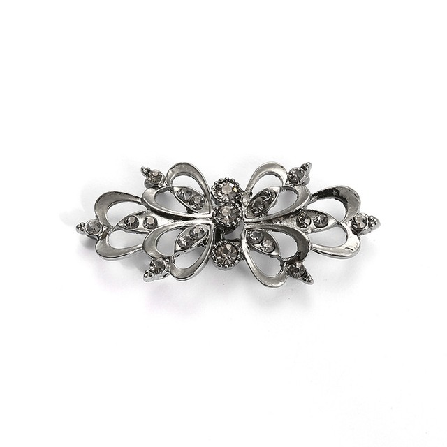 Style Blouse Shirt Lapel Collar Cardigan Clip Fashion Women Girls Vintage Shiny Crystal Pin Brooch Cape Cloak Clasp Fastener