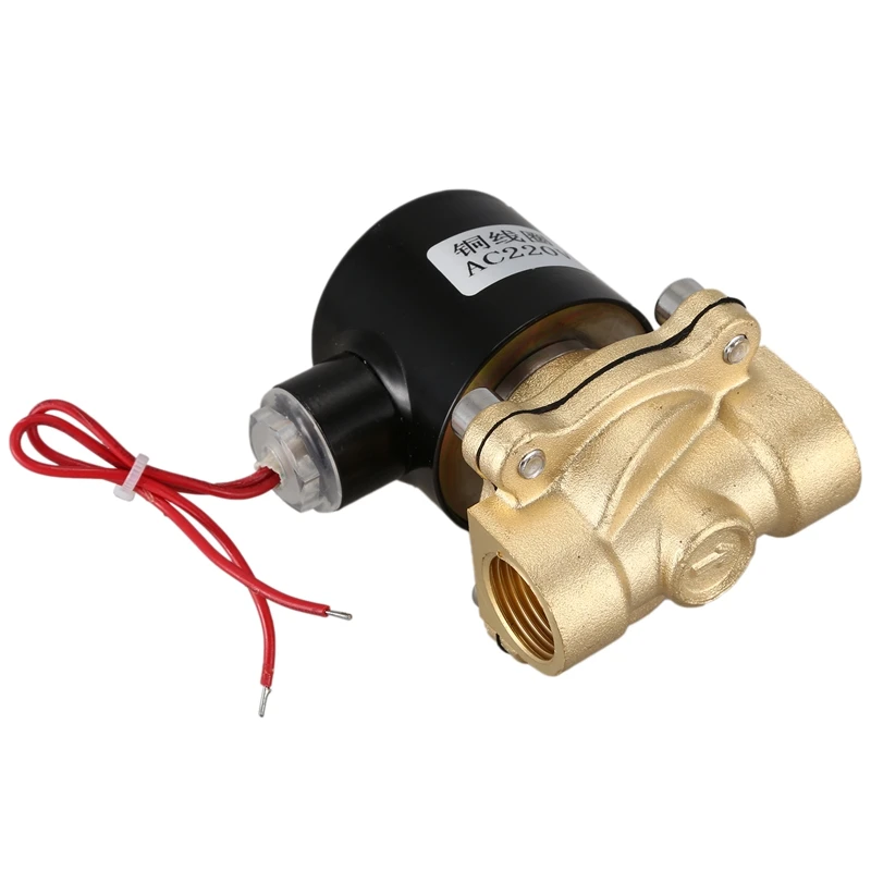 DN15 1/2 дюйма AC220V латунный Электрический электромагнитный клапан с двусторонним двухпозиционным для воды/нефти/газа