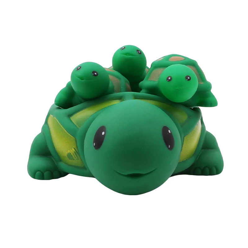 tortoise Горячая Распродажа, милые, милые, для мам и детей, резиновые, гоночные, Семейные Игрушки для ванны, детские игровые игрушки, 1 большой, 3 маленьких животных, игрушки для душа - Цвет: tortoise