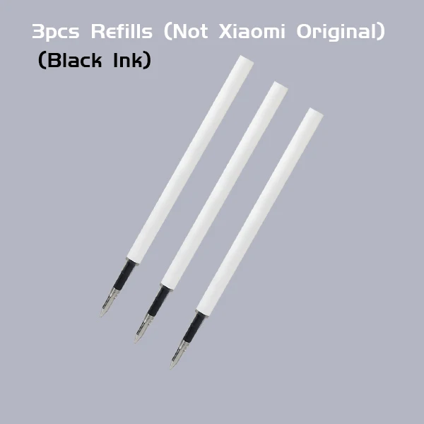 3 Black Refills Xiaomi Mijia kinbt, перьевая золотая ручка с подписью, из чернил, гладкая, вращающаяся, низкая клавиша, элегантная и прочная, для офиса, бизнеса, обучения, подарок - Цвет: 3 Black Refills