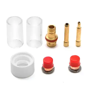 

8pcs/set 1/16 Inch 31mm TIG Welding Torch Cup Clear Gas Lens Glass Cup Kit for WP-17/18/26 Series Welding Accessories