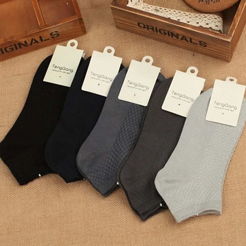 5 Pairs Classic Cotton Bamboo Fibre Men Socks Man Business Sock Odorless Casual Sport Deodorant Breatheable Man Long Socks