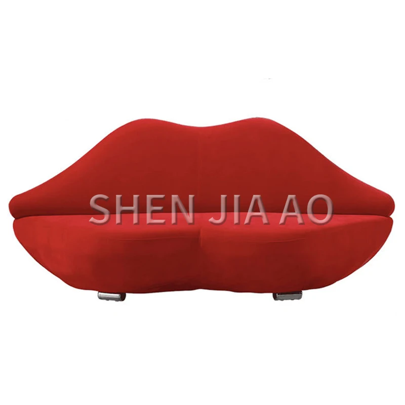 Красные губы простое современное удобное кресло для двух людей креативный индивидуальный диван гостиная Красный губы ткань диван 1 шт