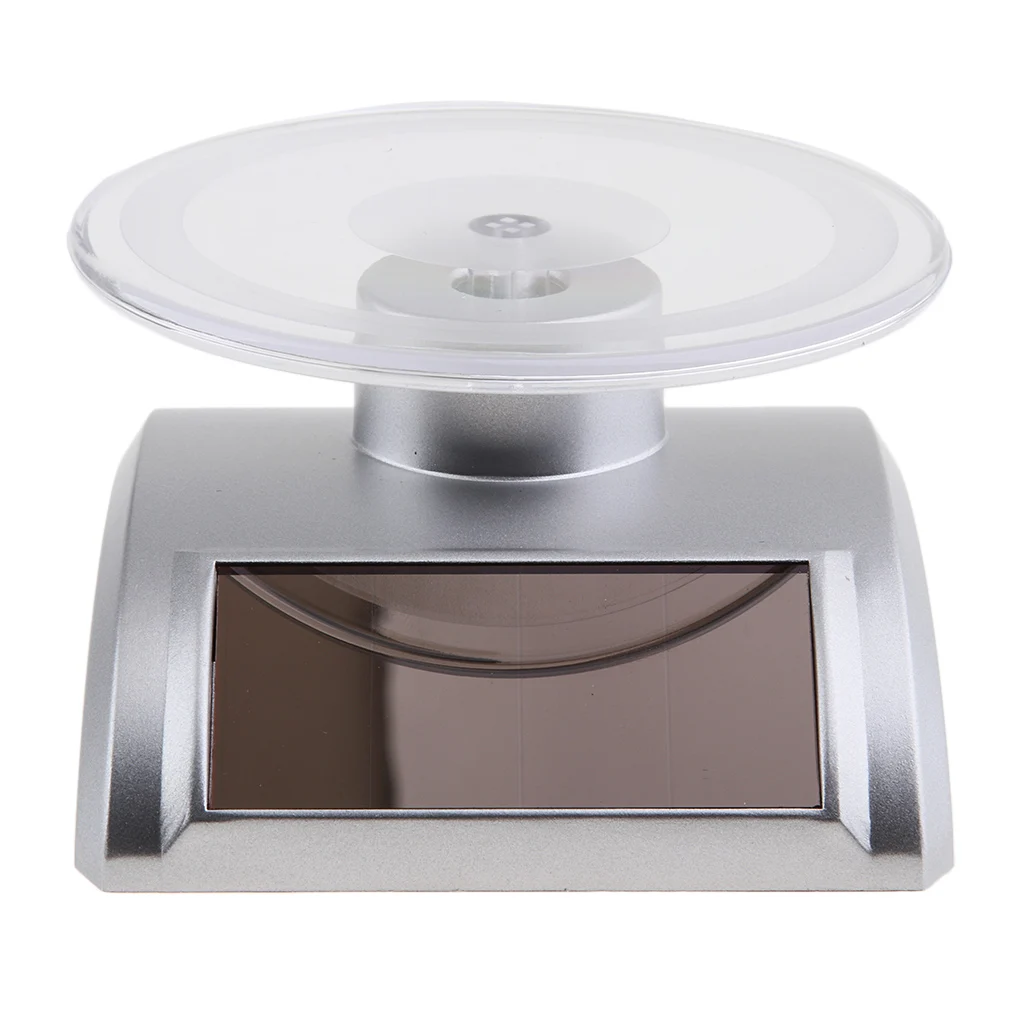Mini Solar Powered Turntable Rotating Display Stand Holder Watch Phone Jewelry, Convenient, Save energy