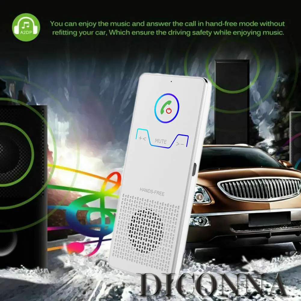 Беспроводной Bluetooth динамик громкой связи автомобильный комплект стерео динамик солнцезащитный козырек клип Bluetooth автомобильный комплект