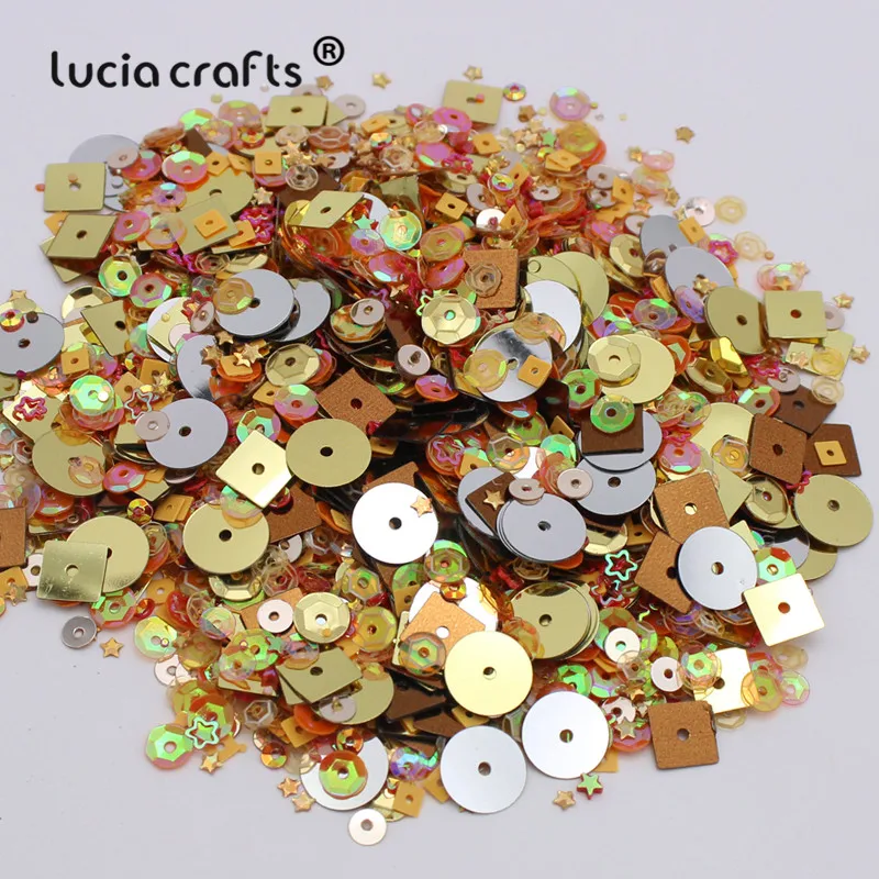 Lucia crafts 20 г/лот смешанные размеры/формы хлопья чашка конфетти свободная тесьма с пайетками для шитья и свадебные аксессуары D0902 - Цвет: Orange series